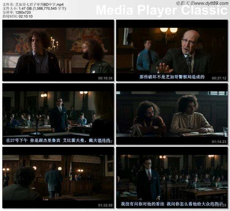 2020年欧美7.8分剧情历史片《芝加哥七君子审判》BD中字