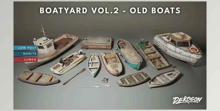 Unreal engine - Boatyard VOL.2 - Old Boats (Nanite) v5.3