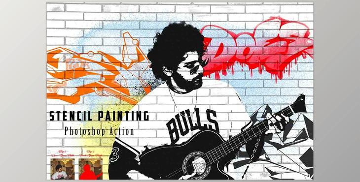 Creativemarket - Stencil Painting Photoshop Action