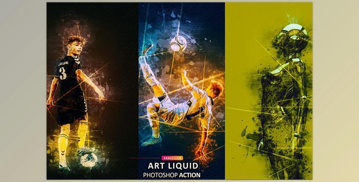Art Liquid Photoshop Action CreativeMarket - 6803686