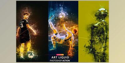 Art Liquid Photoshop Action CreativeMarket - 6803686