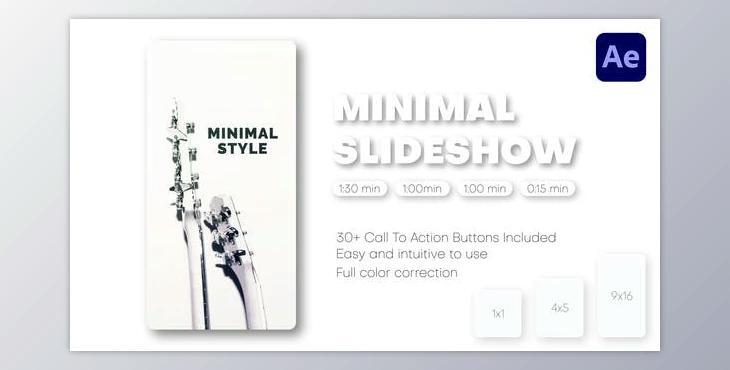 Minimal Slideshow – Instagram Reels, TikTok Post, Short Stories (Videohive 43990518) - AE Project