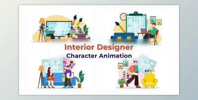 Interior Designer Explainer Animation Scene (Videohive 38194996) - AE Project