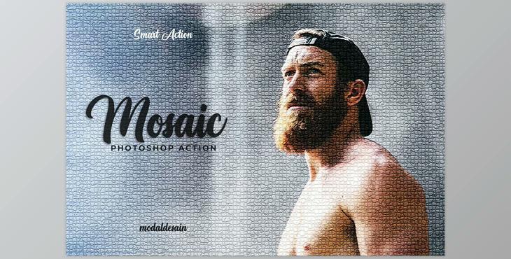 Mosaic Photoshop Action CreativeMarket - 7111274