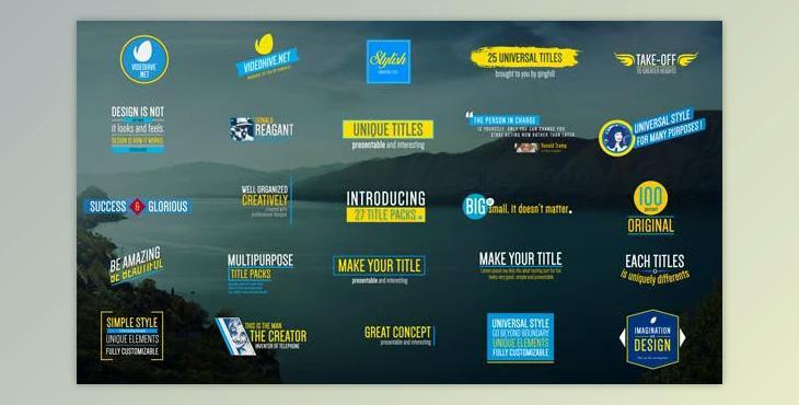 27 Titles Pack (Videohive 18779484) - AE Project