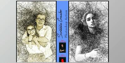 Scribble Creator Photoshop Action CreativeMarket - 8451399