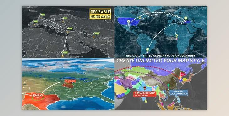 World Map Connetction Kit (Videohive 11602298) - AE Project