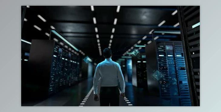 Digital Payment IT Administrator Activating Modern Data Center Server with Hologram (Videohive 47612423)