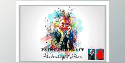 Paint Portrait Photoshop Action CreativeMarket - 7470554