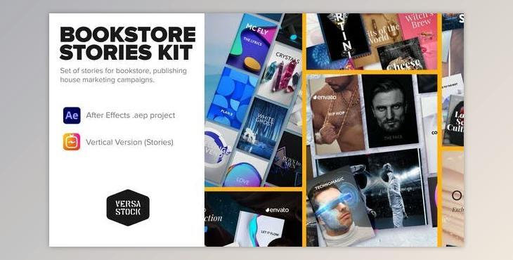 Vertical Bookstore Publishing Books Marketing Stories (Videohive 34542895) - AE Project
