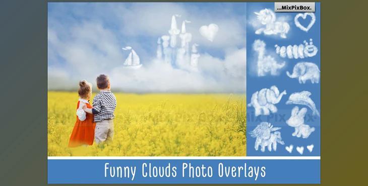 Funny Clouds Photo Overlays CreativeMarket - 6043289