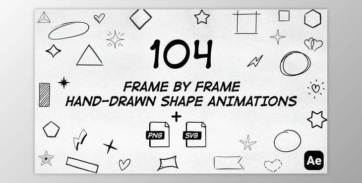 104 Frame By Frame Animated Shapes Pack (Videohive 50034158) - AE Project