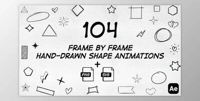 104 Frame By Frame Animated Shapes Pack (Videohive 50034158) - AE Project