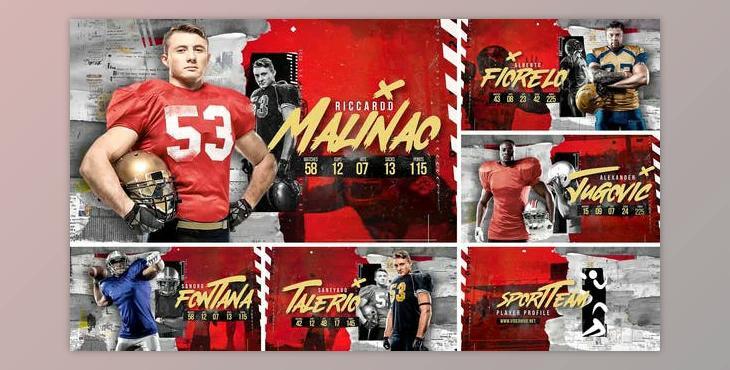 Sport Team Intro 7 - Player Profile (Videohive 33062952) - AE Project