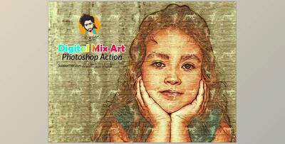 Digital Mix Art Photoshop Action CreativeMarket-5794990 (ATN, PAT)