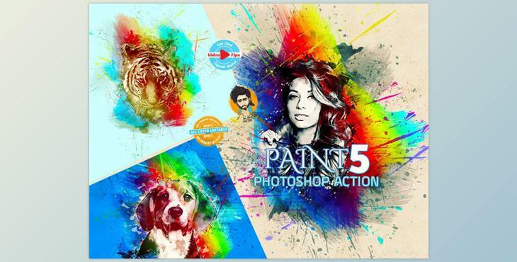 Paint Photoshop Action CreativeMarket-6102268 (ABR, PAT, ATN)