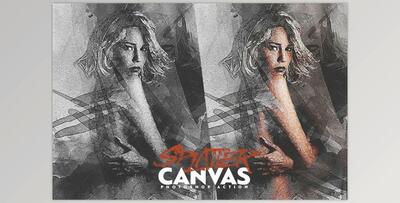 Splatter Canvas Photoshop Action