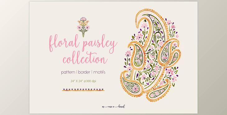 Floral paisley collection CreativeMarket - 6828392