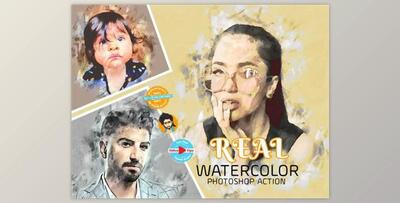 Real Watercolor Photoshop Action By MRI STUDIO