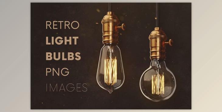 Retro Light Bulbs and Lighting By JumboDesign (PNG, JPG, TXT)