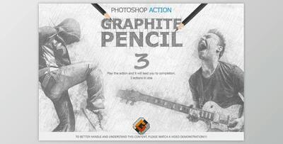 Graphite Pencil 3 Photoshop Actions By GrafxFun