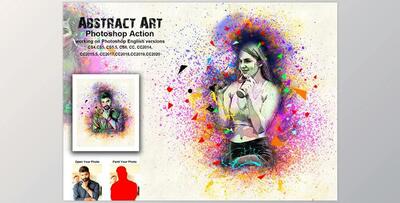 Abstract Art Photoshop Action CreativeMarket-5480258 (ABR, PAT, ATN)