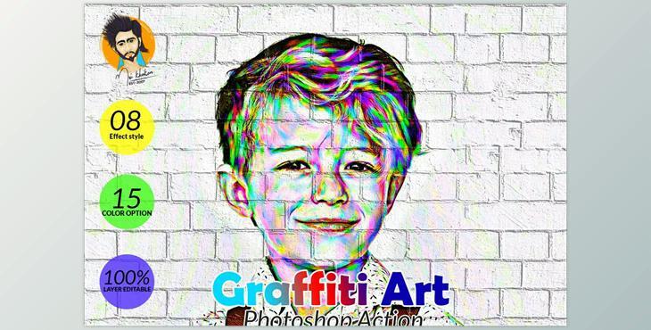Graffiti Art Photoshop Action CreativeMarket-5804789 (ATN, PAT)