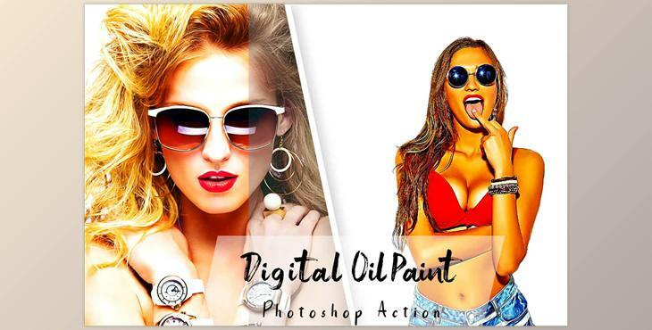 Digital Oil Paint Photoshop Action CreativeMarket - 7268683