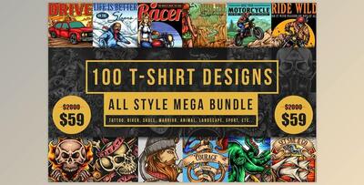 100 T-Shirt Designs CreativeMarket-2037879 (JPG, PNG, AI, EPS, PSD, SVG, CDR)