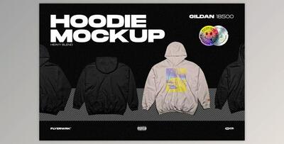 Hoodie Mockup – Gildan 18500 CreativeMarket - 6499378