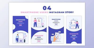 Smartphone Users 2D Instagram Story Template (Videohive 47390282) - AE Project