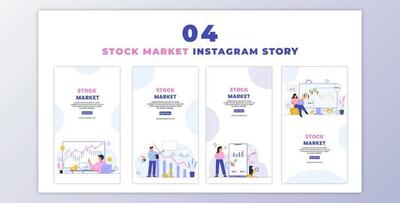 Stock Market 2d Character Instagram Story (Videohive 47395562) - AE Project