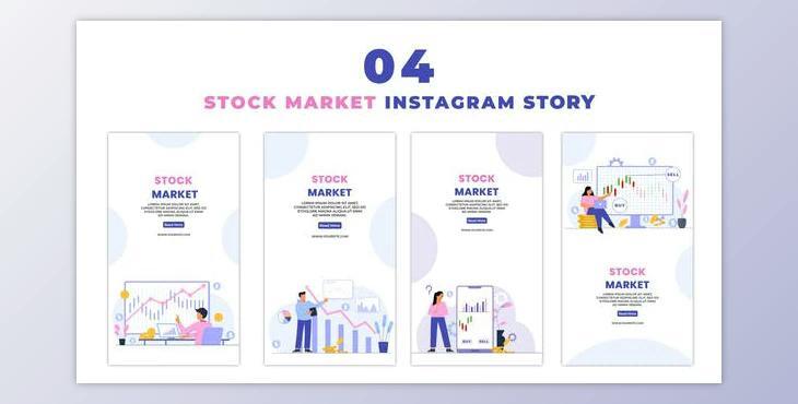 Stock Market 2d Character Instagram Story (Videohive 47395562) - AE Project