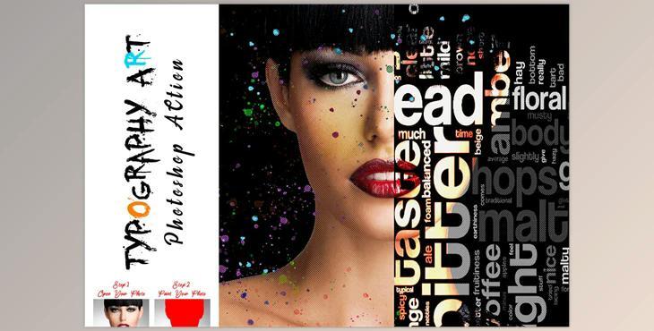 Typography Art Photoshop Action CreativeMarket - 7380108