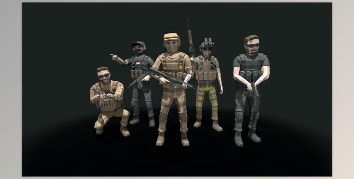 Unreal Engine - Characters Low Poly - Soldiers (Engine version 4.24-4.27, 5.0-5.3)