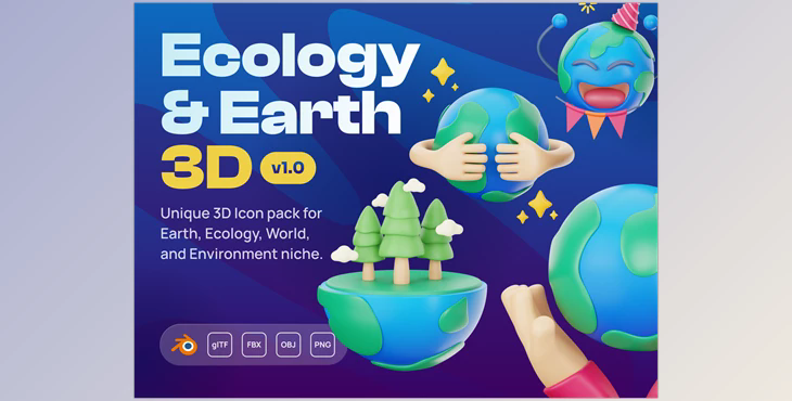 UI8 – Earthy – Ecology & Earth 3D Icon Set