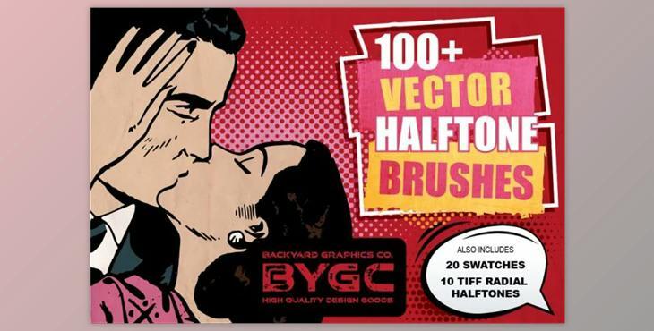 Heartfelt Halftone Vector Brushes