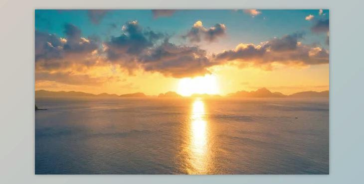 El Nido Islands on the Horizon at Sunset Time and the Golden Sea, Palawan, Philippines (Videohive 23442294) - Apple ProRes 422