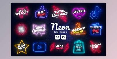Neon Sale Labels (Videohive 51198950) - AE Project