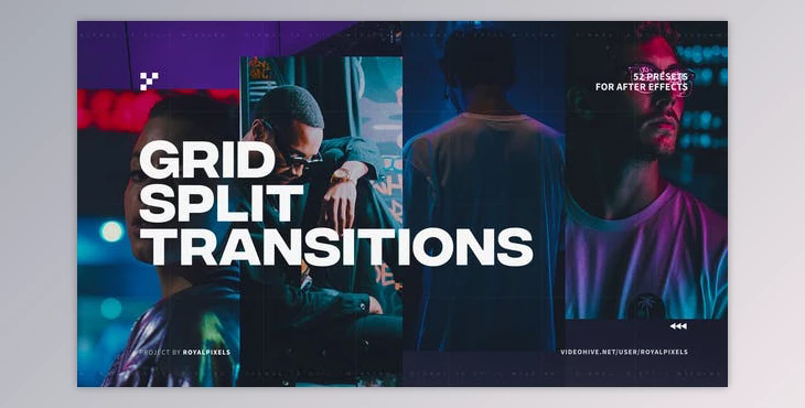 Split Grid Transitions (Videohive 38621238) - AE Project