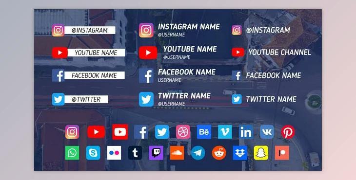 110 Social Media Lower Thirds (Videohive 33870112) - AE Project
