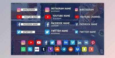 110 Social Media Lower Thirds (Videohive 33870112) - AE Project