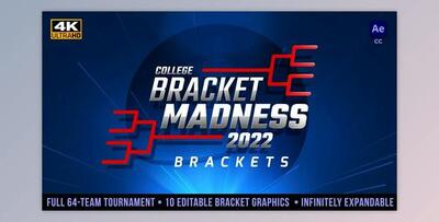 College Basketball Bracket Madness Tournament Brackets (Videohive 36138582) - AE Project