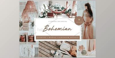 9 x Lightroom Presets, Bohemian CreativeMarket-5960700 (XMP, LRTEMPLATE, DNG, JPG)