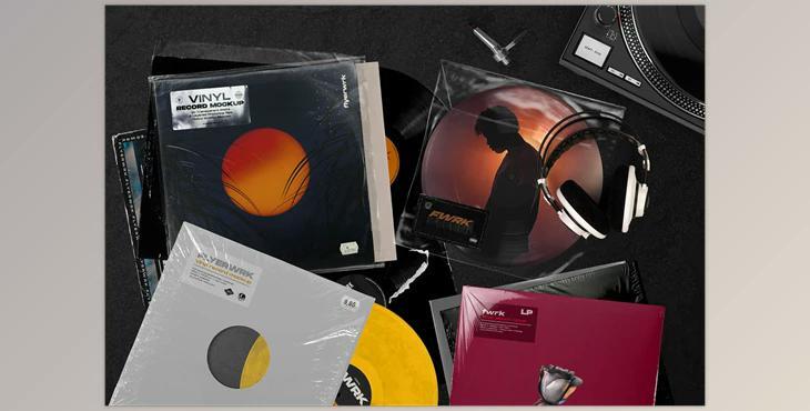 Retro Vinyl Record Mockup CreativeMarket-4383563