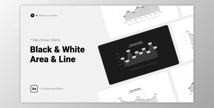 Black & White Line and Area Charts (Videohive 39555601) - AE Project