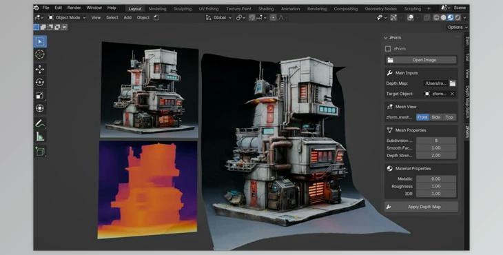 Blender Market - Zform - Convert Depth Maps And Images To 3D Mesh v1.0.4