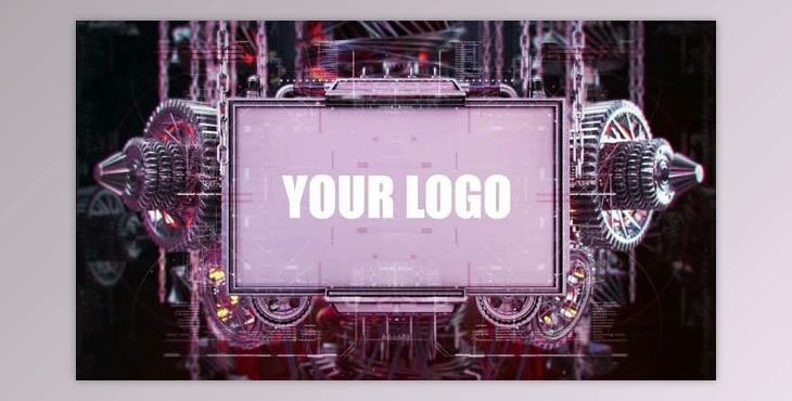 Mechanical Gear Screen Logo (Videohive 26636483)