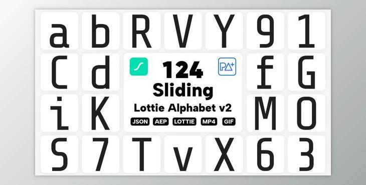 Sliding Lottie Alphabet V2 (Videohive 50108693) - AE Project