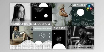 Monochrome Slideshow for DaVinci Resolve (Videohive 43362089)
